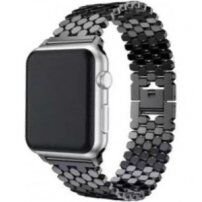 Pašček iz nerjavečega jekla s teksturo satja za Apple Watch Ultra 49mm / 46mm / 45mm / 44mm / 42mm - črna