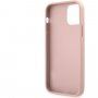Guess Saffiano Vintage Script ovitek za iPhone 12 Pro Max - roza-zlato