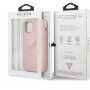 Guess Saffiano Vintage Script ovitek za iPhone 12 Pro Max - roza-zlato