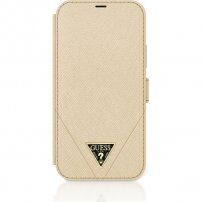 Guess Saffiano V Stitch Book flip etui za iPhone 12 / 12 Pro - zlato