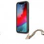 Guess Saffiano Gold Chain ovitek za iPhone 12 Pro Max - črna