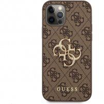 Guess 4G Metal Logo ovitek za iPhone 12 Pro Max - rjava
