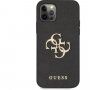 Guess Saffiano Big 4G Metal Logo ovitek za iPhone 12 Pro Max - črna