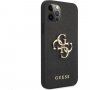 Guess Saffiano Big 4G Metal Logo ovitek za iPhone 12 Pro Max - črna