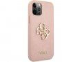 Guess Saffiano Big 4G Metal Logo ovitek za iPhone 12 Pro Max - roza