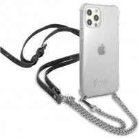 Guess Silver 4G Chain and Script ovitek za iPhone 12 Pro Max - srebro