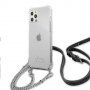 Guess Silver 4G Chain and Script ovitek za iPhone 12 Pro Max - srebro