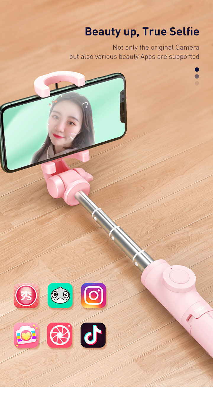 Baseus Lovely bluetooth selfie palica s stativom za iPhone - črna