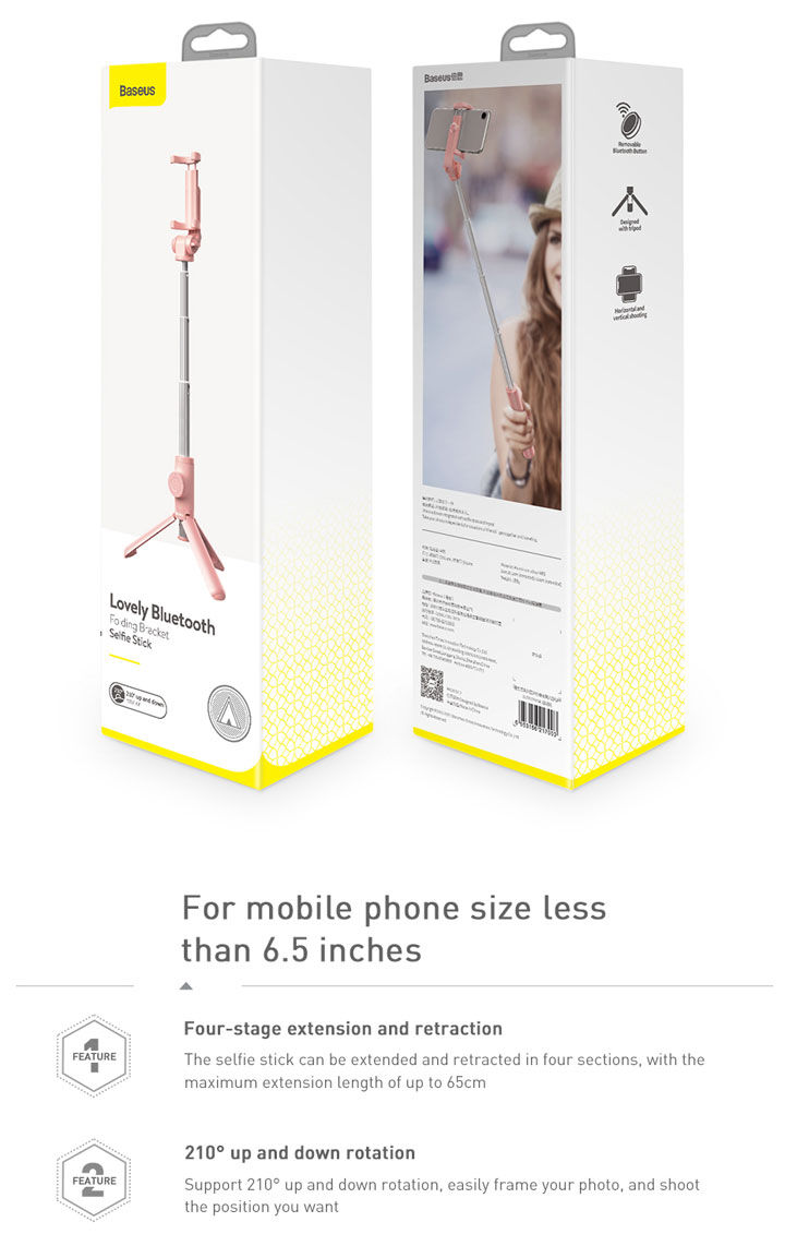 Baseus Lovely bluetooth selfie palica s stativom za iPhone - črna