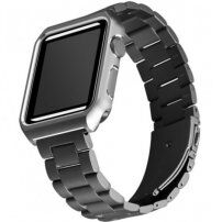 Kovinska prevleka s trakom za Apple Watch 42mm / 41mm / 40mm / 38mm - črna