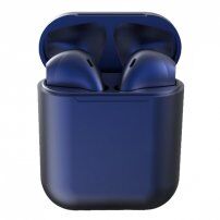 InPods 12 brezžične slušalke bluetooth s polnilnim ohišjem za Apple naprava - safirno modra