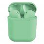 InPods 12 brezžične bluetooth slušalke s polnilnim etuijem za naprave Apple - zelena