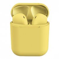 InPods 12 brezžične bluetooth slušalke s polnilnim etuijem za naprave Apple - rumena