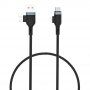 WIWU 4v1 pleten podatkovni in polnilni kabel USB-A / USB-C / Lightning za iPhone / iPad / iPod / AirPods - 1,2 m - črna
