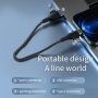 WIWU 4v1 pleten podatkovni in polnilni kabel USB-A / USB-C / Lightning za iPhone / iPad / iPod / AirPods - 1,2 m - črna