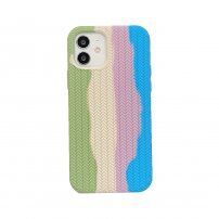 Silikonski ovitek s pletenim vzorcem za iPhone 11 Pro - pastelni