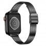 Tanek pasek iz nerjavečega jekla za Apple Watch 42mm / 41mm / 40mm / 38mm - črna