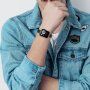 Tanek pasek iz nerjavečega jekla za Apple Watch 42mm / 41mm / 40mm / 38mm - črna
