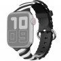 Prepleten silikonski pasek za Apple Watch 42mm / 41mm / 40mm / 38mm - črno-belo