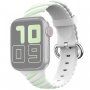 Prepleten silikonski pasek za Apple Watch 42mm / 41mm / 40mm / 38mm - belo-zelen