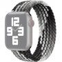 Najlonski pašček s barvnim pletenim vzorcem za Apple Watch 42mm / 41mm / 40mm / 38mm - L - črna