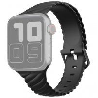 Prepleten silikonski pasek za Apple Watch 42mm / 41mm / 40mm / 38mm - črna