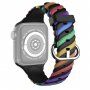 Prepleten silikonski pasek za Apple Watch 42mm / 41mm / 40mm / 38mm - rdečo-mavričen