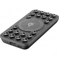 Cellularline Octopus 5000 mAh brezžični power bank s priseski - črna