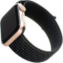 FIXED Nylon Strap pasek iz najlona za Apple Watch 42mm / 41mm / 40mm / 38mm - črn odsev