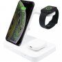 FIXED Powerstation 3v1 stojalo z brezžičnim polnjenjem za iPhone / Apple Watch / Airpods - bela