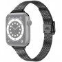 Tanek pasek iz nerjavečega jekla za Apple Watch 42mm / 41mm / 40mm / 38mm - črna