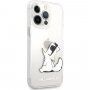 Karl Lagerfeld Choupette Eat ovitek za iPhone 13 Pro Max - jasno
