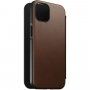 Nomad MagSafe Rugged Folio usnjen flip ovitek za iPhone 13 - rjava