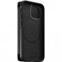 Nomad MagSafe Rugged Folio usnjen flip ovitek za iPhone 13 mini - črna
