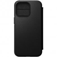 Nomad MagSafe Rugged Folio usnjen flip ovitek za iPhone 13 Pro - črna