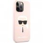 Karl Lagerfeld Karl Head silikonski ovitek za iPhone 13 Pro Max - svetlo roza