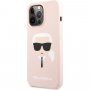 Karl Lagerfeld Karl Head silikonski ovitek za iPhone 13 Pro Max - svetlo roza