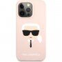Karl Lagerfeld Karl Head silikonski ovitek za iPhone 13 Pro Max - svetlo roza