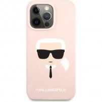 Karl Lagerfeld Karl Head silikonski ovitek za iPhone 13 Pro Max - svetlo roza