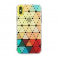 Mehak etiu z vzorcem vitraža za iPhone X / XS - rumena
