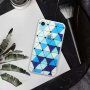 Mehak etiu z vzorcem vitraža za iPhone XR - modro