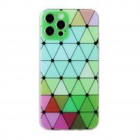 Mehak etiu z vzorcem vitraža za iPhone 12 Pro Max - zelena