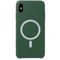 Silikonový etui z MagSafe za iPhone X / XS - temno zelena