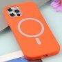Silikonový etui z MagSafe za iPhone 11 Pro Max - oranžna