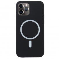 Silikonový etui z MagSafe za iPhone 11 Pro Max - črna