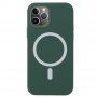 Silikonový etui z MagSafe za iPhone 11 Pro Max - temno zelena