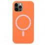 Silikonový etui z MagSafe za iPhone 12 Pro Max - oranžna