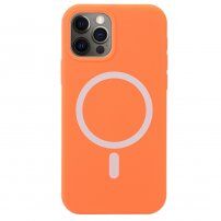Silikonový etui z MagSafe za iPhone 12 Pro Max - oranžna