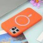 Silikonový etui z MagSafe za iPhone 12 Pro Max - oranžna