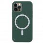 Silikonový etui z MagSafe za iPhone 12 Pro Max - temno zelena